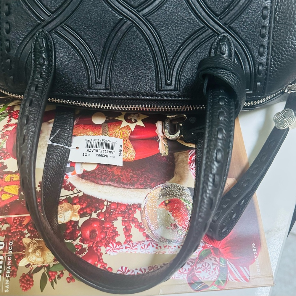 NWT BRIGHTON JANELLE SATCHEL CROSSBODY BLACK BAG - Picture 4 of 10
